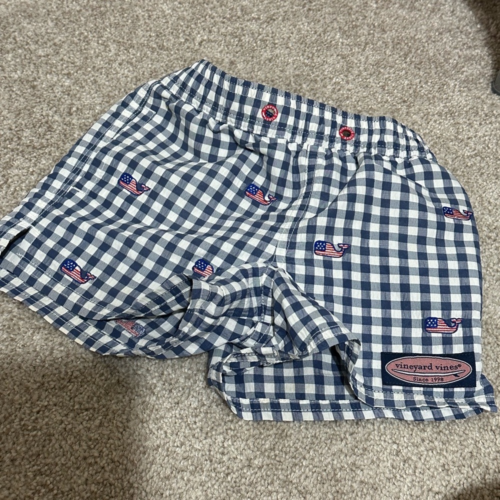 Boys patriotic vineyard vines swim trunks